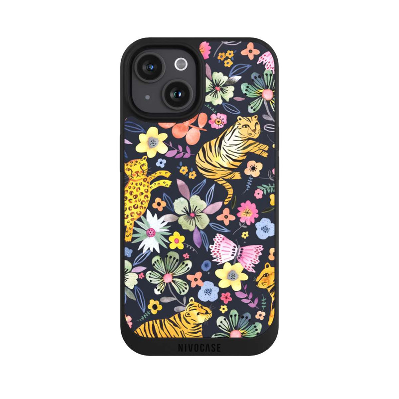 iPhone 15 NIVOpure Spring Tigers Flowers Black