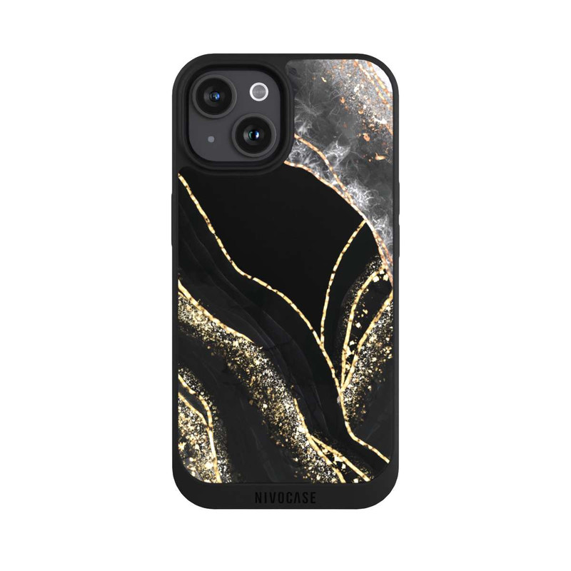 iPhone 15 NIVOpure Marbre Sombre Or