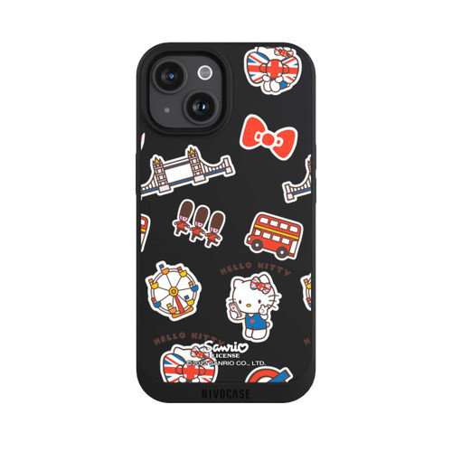 Apple iPhone 15 NIVOpure Hello Kitty Londoner Abzeichen Transparent