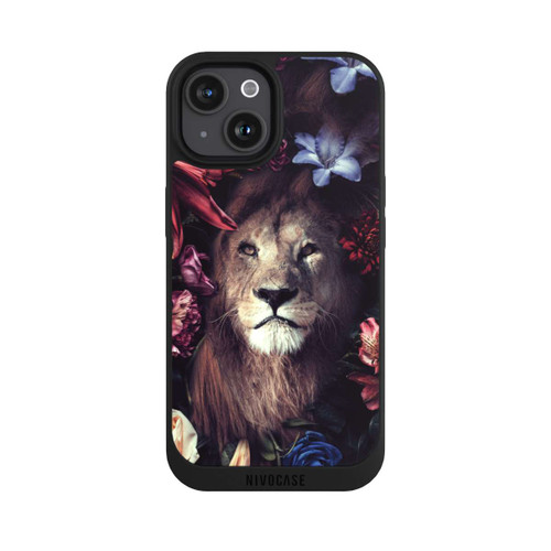 Apple iPhone 15 NIVOpure Löwe Blumenrahmen
