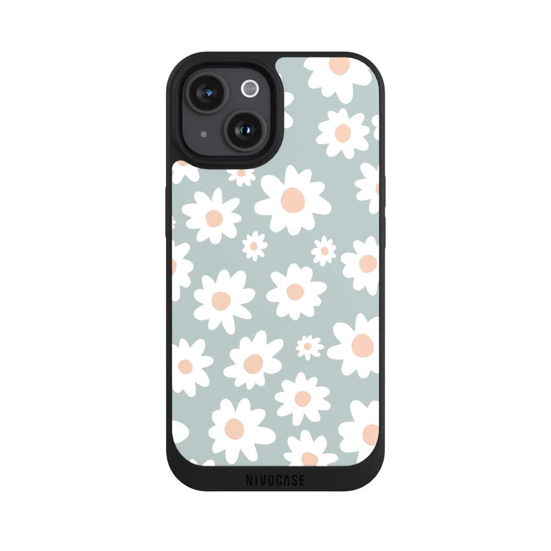 iPhone 15 NIVOpure Gänseblümchen Muster grün