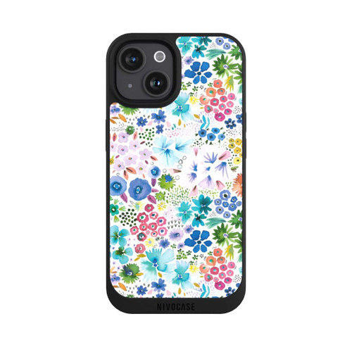 Apple iPhone 15 NIVOpure Kunstvolle kleine Frühlingsblumen blau