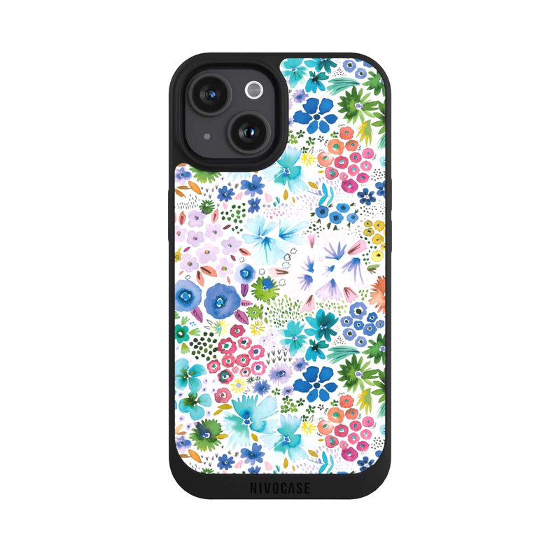 iPhone 15 NIVOpure Petites Fleurs de Printemps Bleues