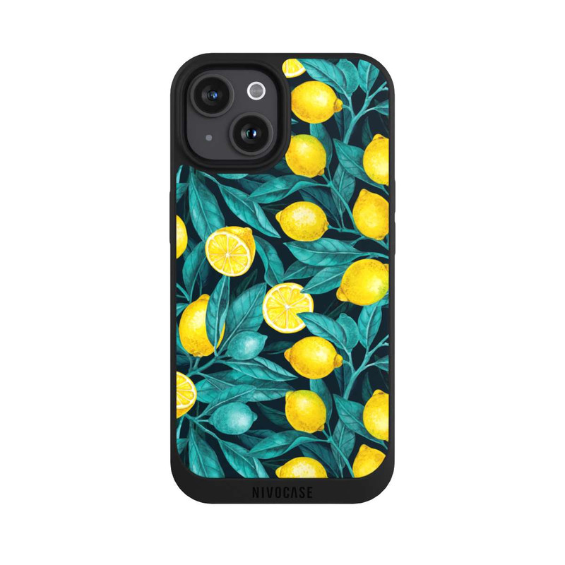 iPhone 15 NIVOpure Lemons And Leaves Dark