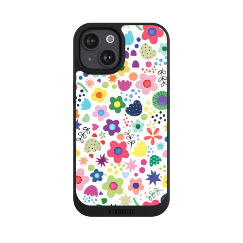 Apple iPhone 15 NIVOpure Psychedelische Blumen bunt