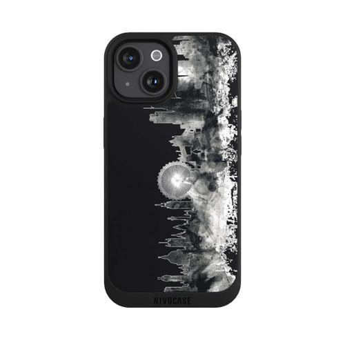 Apple iPhone 15 NIVOpure London Ligne d'horizon BW Noir