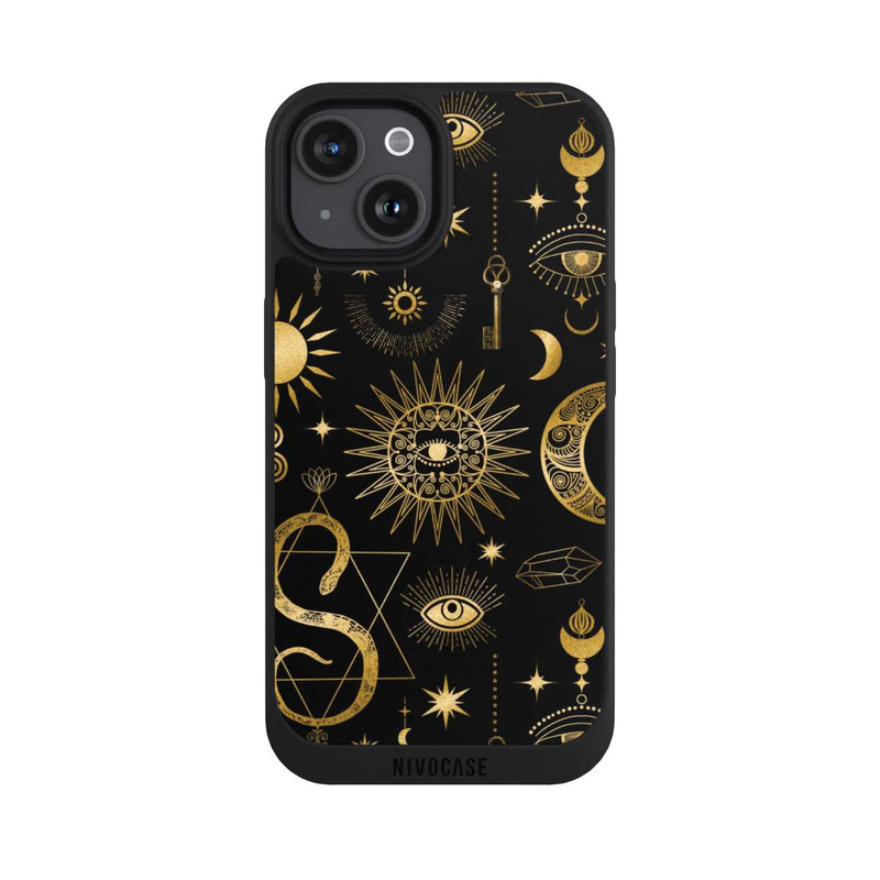 iPhone 15 NIVOpure Himmlische Sonne und Mond Steampunk