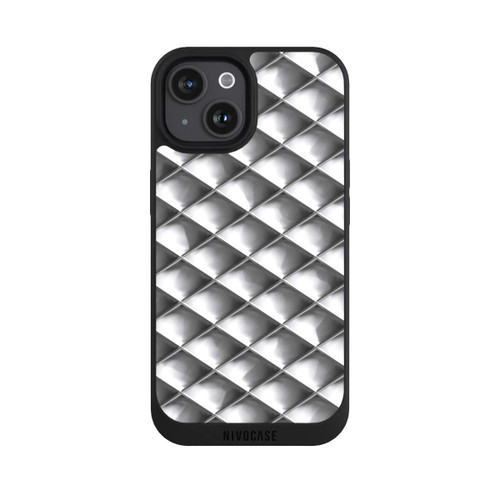 Apple iPhone 15 NIVOpure Glamour Silver Squares