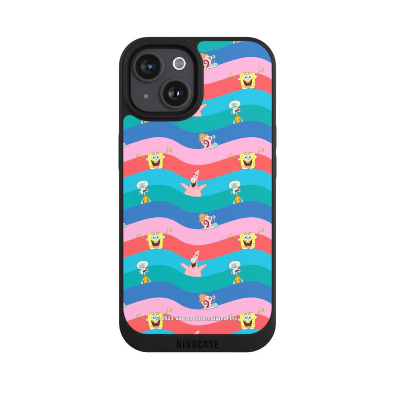 iPhone 15 NIVOpure Spongebob Freunde Bunte Wellen