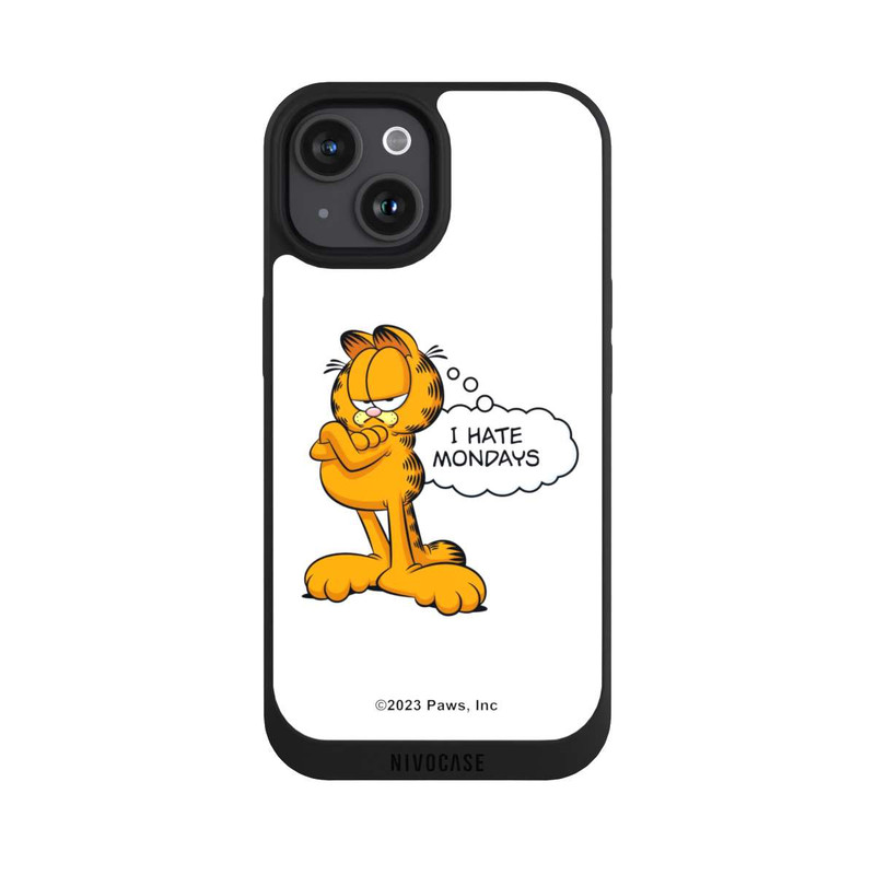 iPhone 15 NIVOpure Garfield I Hate Mondays Weiß