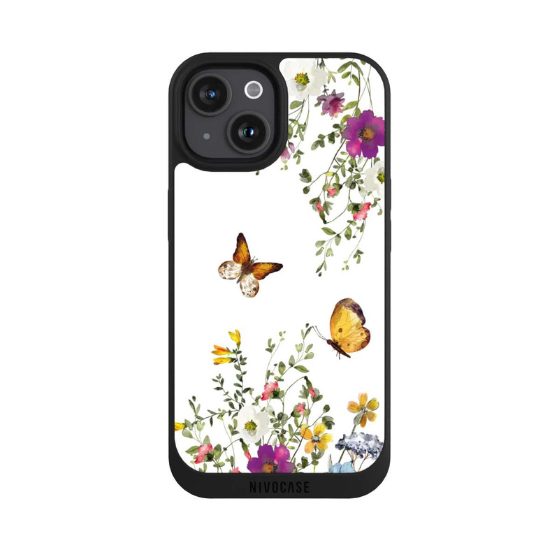 iPhone 15 NIVOpure Butterflies And Colorful Flowers