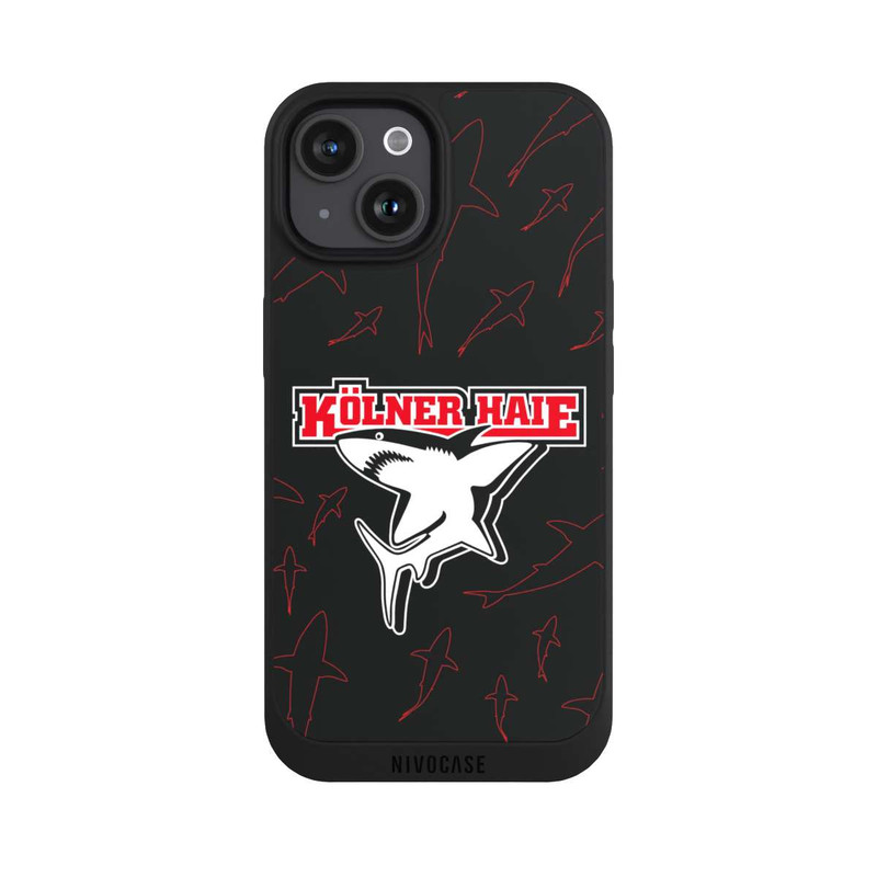 iPhone 15 NIVOpure Haie Muster Rot