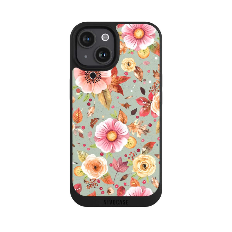 iPhone 15 NIVOpure Autumn Flowers Soft Green