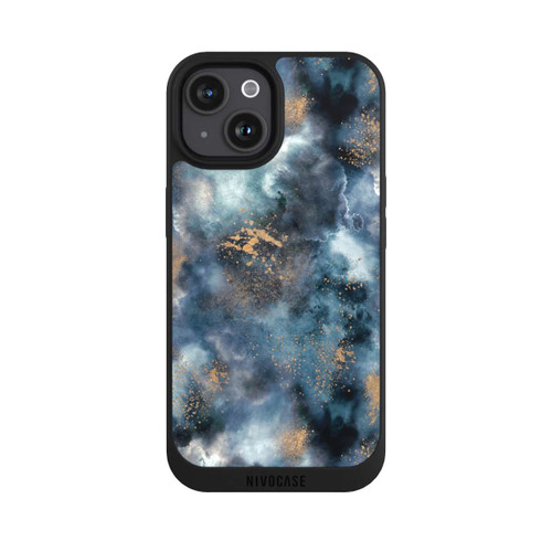 Apple iPhone 15 NIVOpure Smoky Marble Watercolor Navy