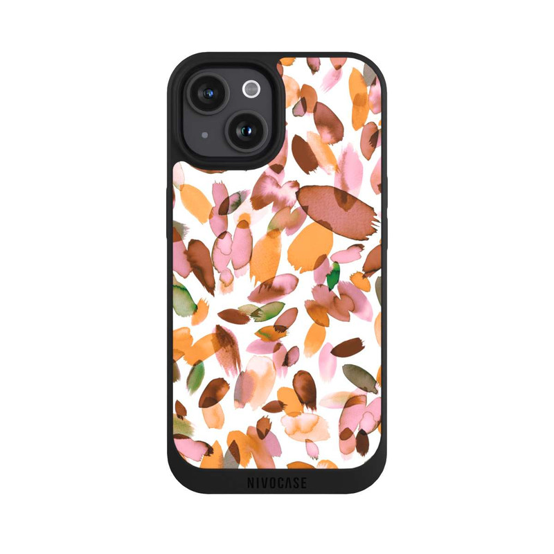iPhone 15 NIVOpure Watercolor Petal Stains Orange