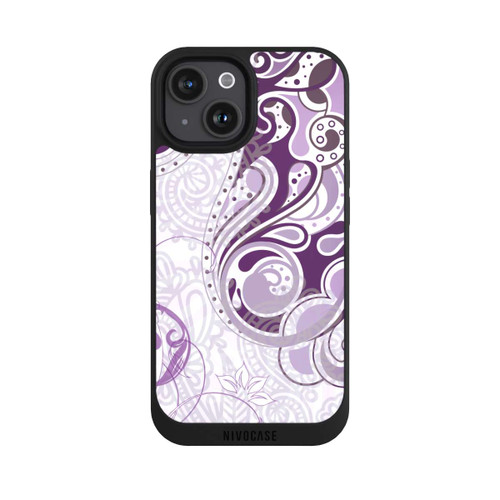 Apple iPhone 15 NIVOpure Purple and White Autumn Pattern
