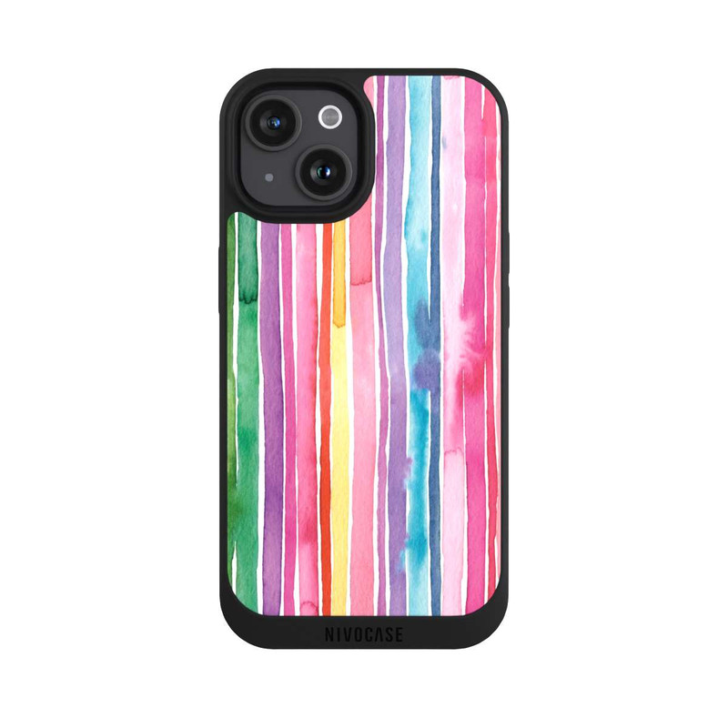 iPhone 15 NIVOpure Camouflage Regenbogenstreifen