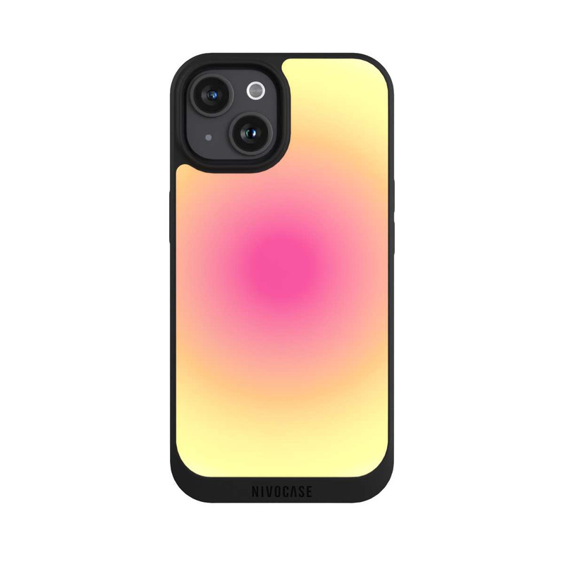 iPhone 15 NIVOpure Aura yellow pink circle