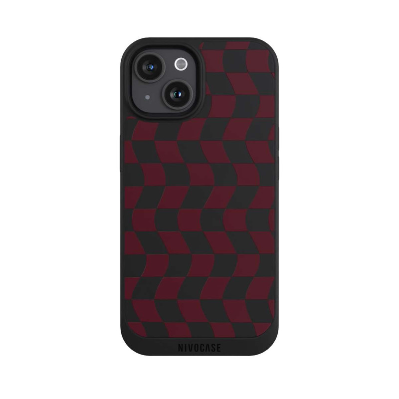 iPhone 15 NIVOpure Checkered wine red