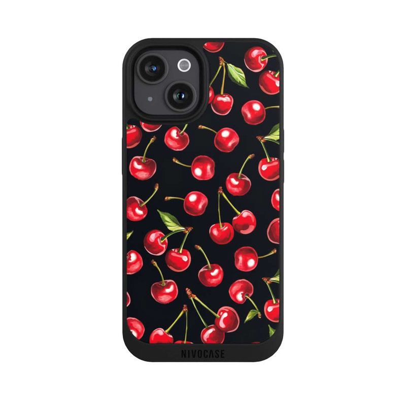 iPhone 15 NIVOpure Kirschmuster Schwarz mit KI