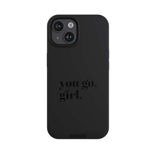 Apple iPhone 15 NIVOpure You Go Girl Schwarz Transparent