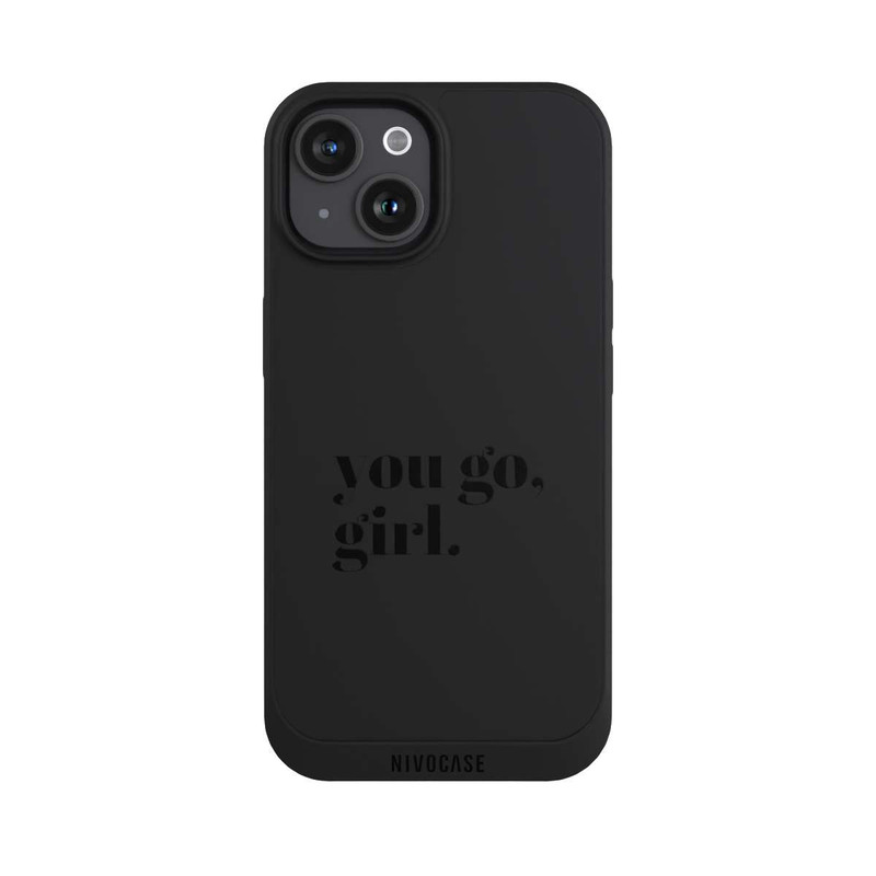 iPhone 15 NIVOpure You Go Girl Schwarz Transparent