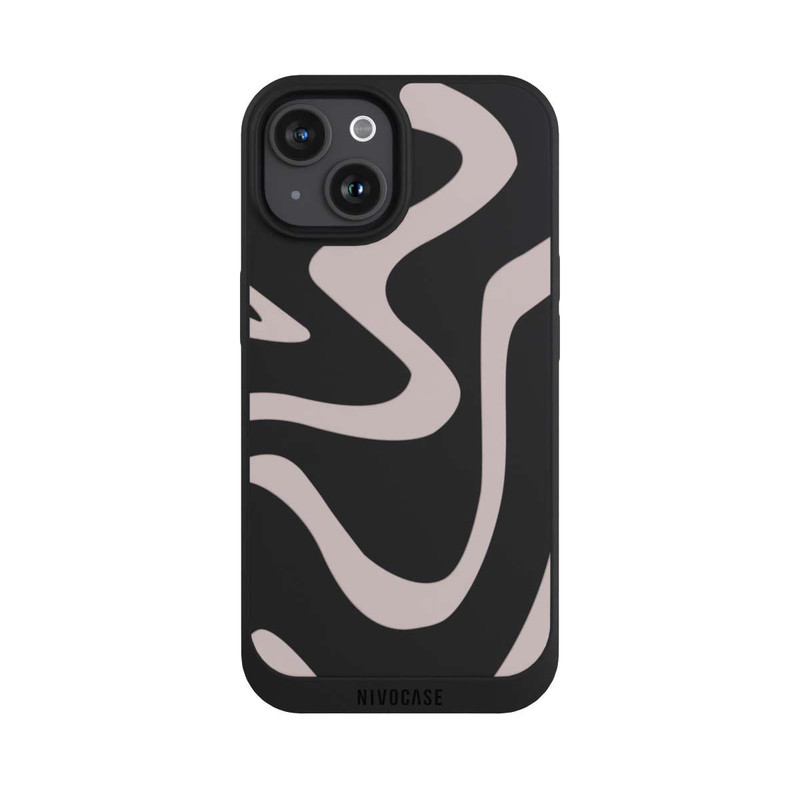 iPhone 15 NIVOpure Trendy Lines Brown Transparent