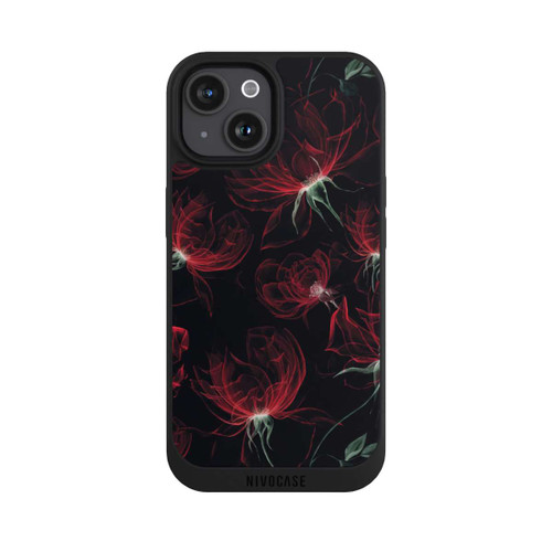Apple iPhone 15 NIVOpure Tapete mit roten Blumen