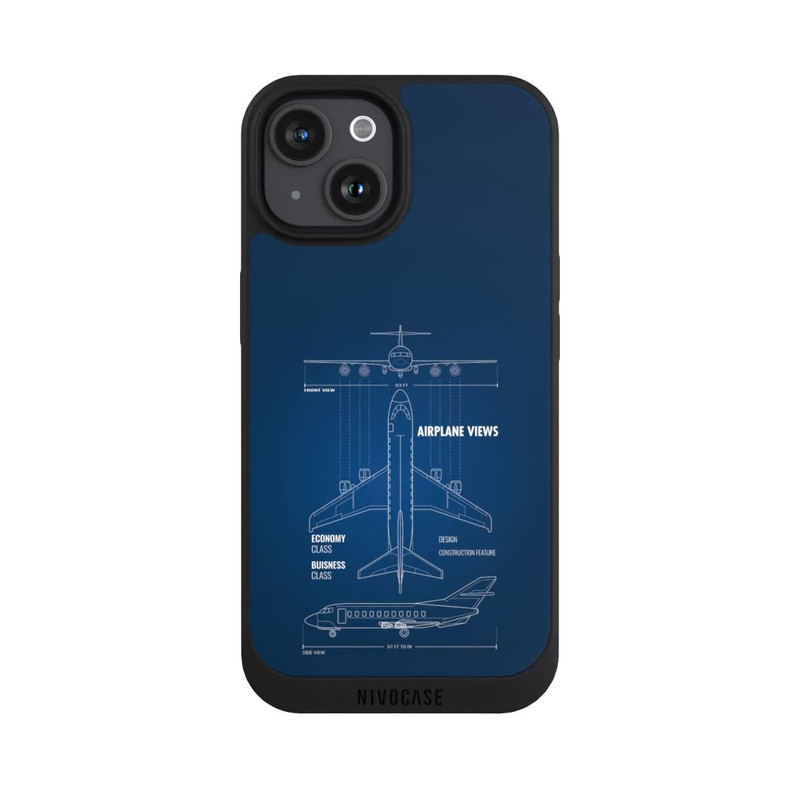 iPhone 15 NIVOpure Flugzeug-Wireframe
