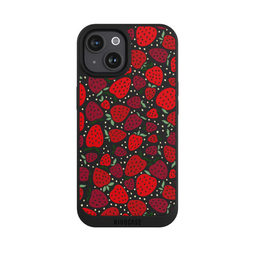 Apple iPhone 15 NIVOpure Strawberry Pattern Comic Transparent
