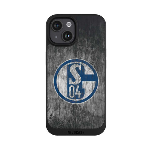 Apple iPhone 15 NIVOpure Schalke 04 Holz Look