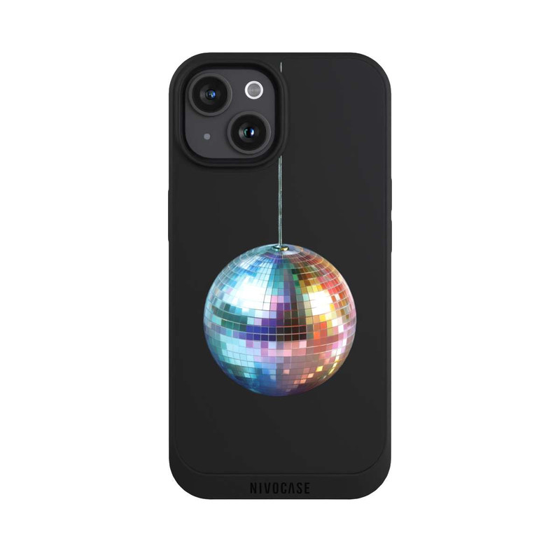iPhone 15 NIVOpure Disco Balls Party Blue Gold Transparent with AI