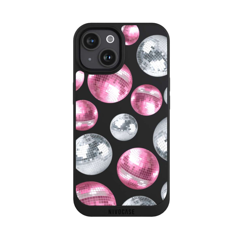 iPhone 15 NIVOpure Discokugel Show Pink Transparent