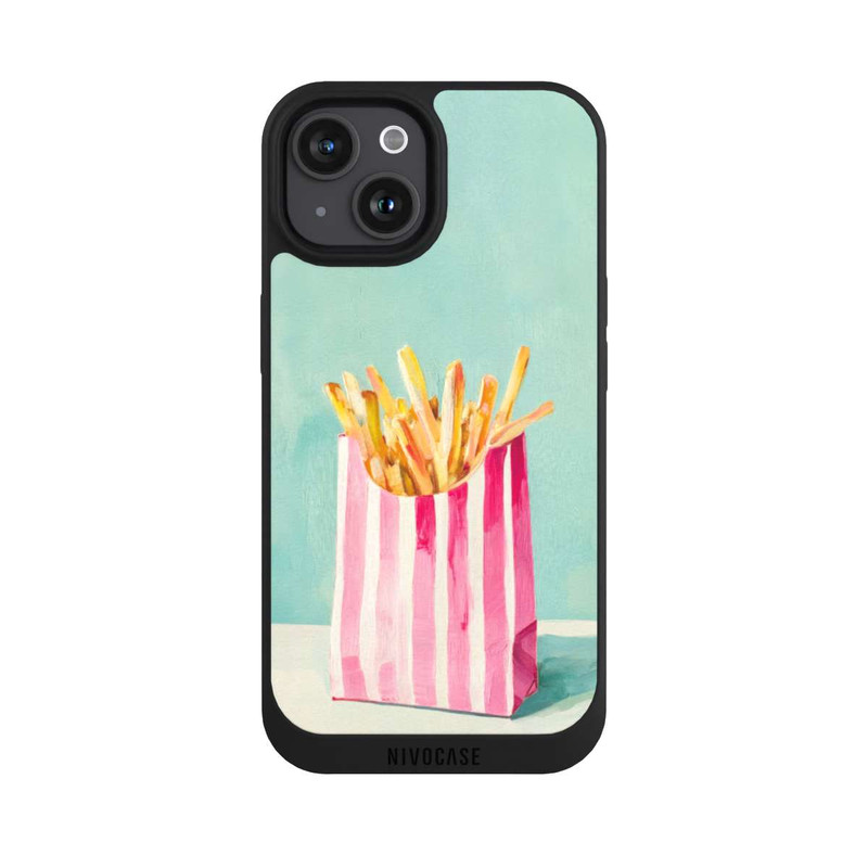 iPhone 15 NIVOpure Retro Pommes Blau Watercolor