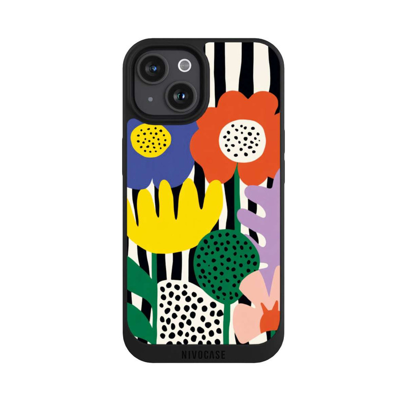 iPhone 15 NIVOpure Flowers Striped Background