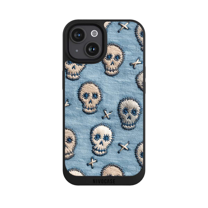 iPhone 15 NIVOpure Jeans Schädel