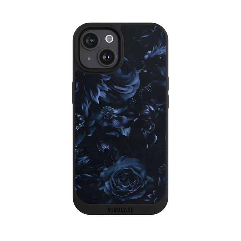 iPhone 15 NIVOpure Shadow Flowers Blue
