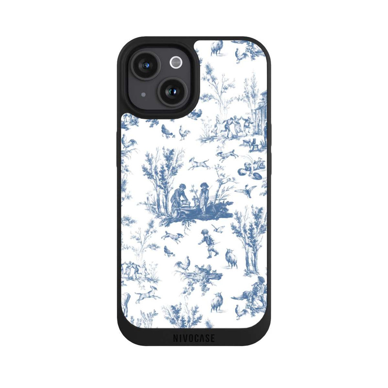 iPhone 15 NIVOpure Blue Landscape Vintage Pattern
