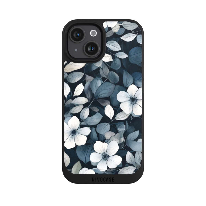 iPhone 15 NIVOpure Blaue Negativblumen mit KI
