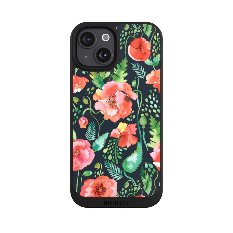 iPhone 15 NIVOpure Mohnblumen Dunkle Wildnis