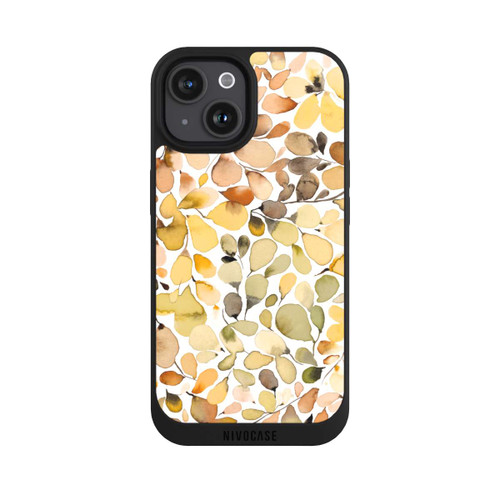 Apple iPhone 15 NIVOpure Eukalyptus Aquarellblätter Braun Herbst