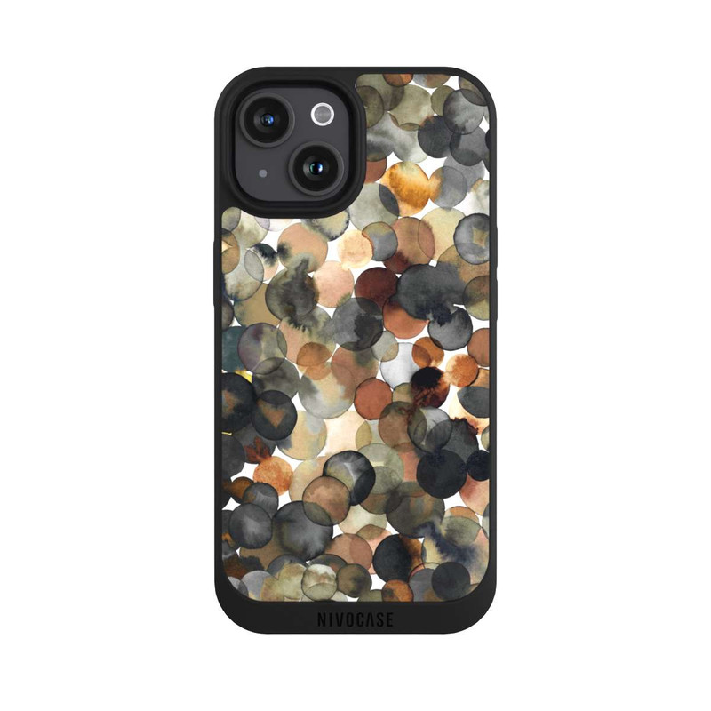 iPhone 15 NIVOpure Watercolor Dots Brown Pattern