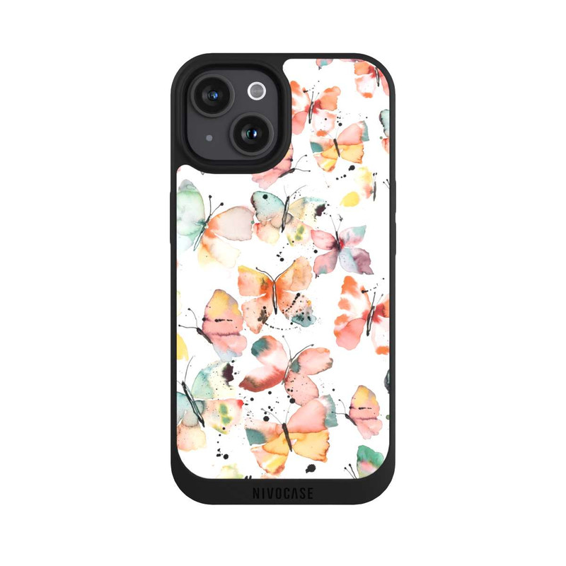 iPhone 15 NIVOpure Butterflies Watercolor Pattern