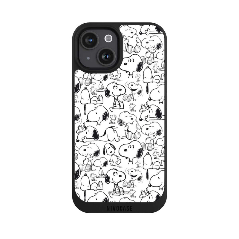 iPhone 15 NIVOpure Classic Snoopy Pattern White
