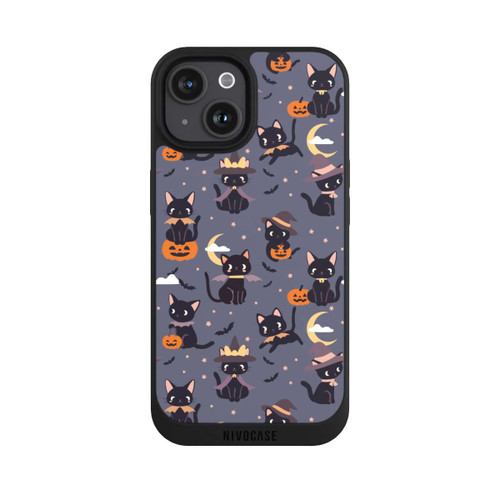 Apple iPhone 15 NIVOpure Cute Halloween Witch Cats and Pumpkins