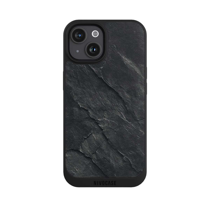 iPhone 15 NIVOpure Dunkler Schiefer Look