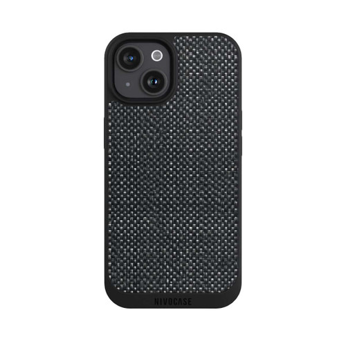Apple iPhone 15 NIVOpure Abstrakter schwarzer Stoff