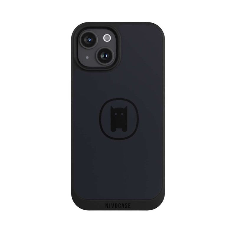 iPhone 15 NIVOpure Nivocase Logo Large Black Gray