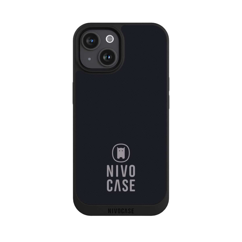iPhone 15 NIVOpure Nivocase Logo Schwarz Grau