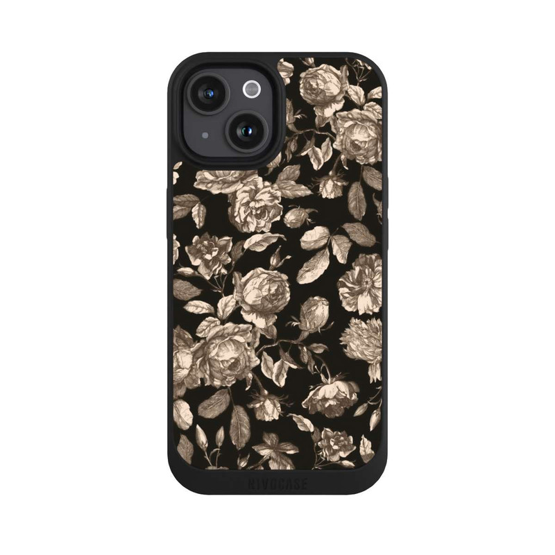 iPhone 15 NIVOpure Toile fleurs foncées